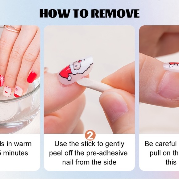 Christmas Short Press On/Glue Nails, 24pcs Square Fake Nails Full Cover Natural - Picture 10 of 11